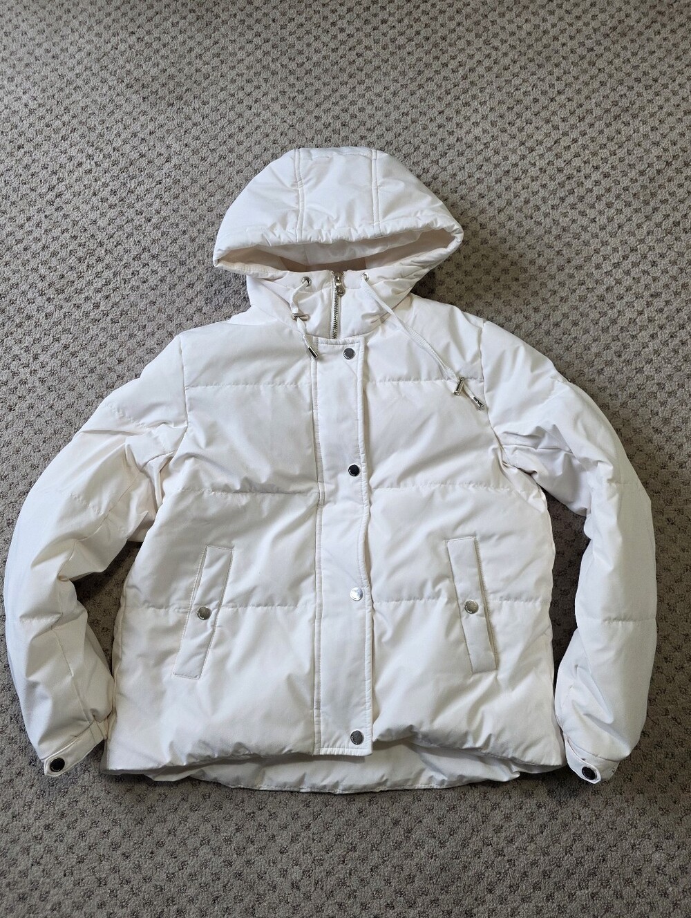 Kate Spade Off White Short Down Puffer Jacket